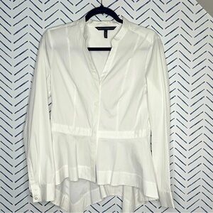 White House Black Market White Button down Blouse Size 6
